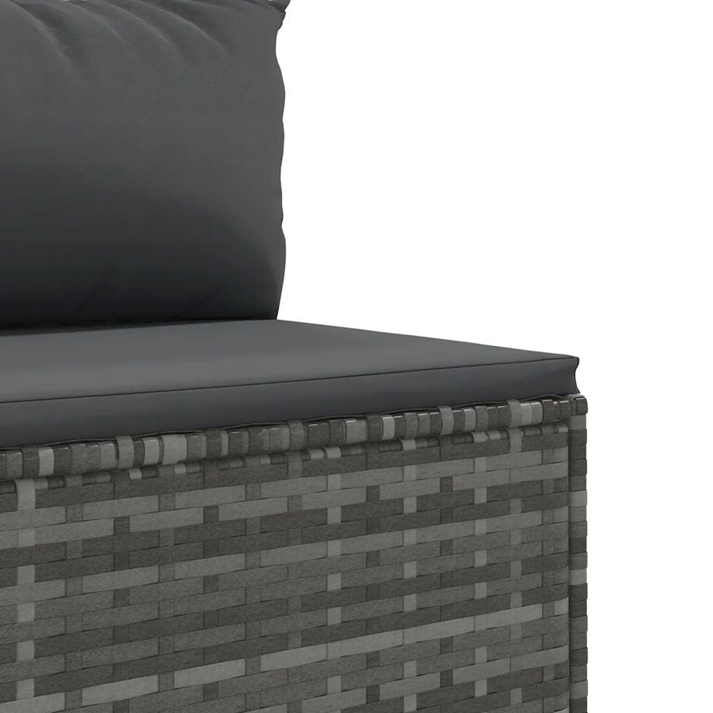 9 részes szürke polyrattan kerti ülőgarnitúra párnákkal 7