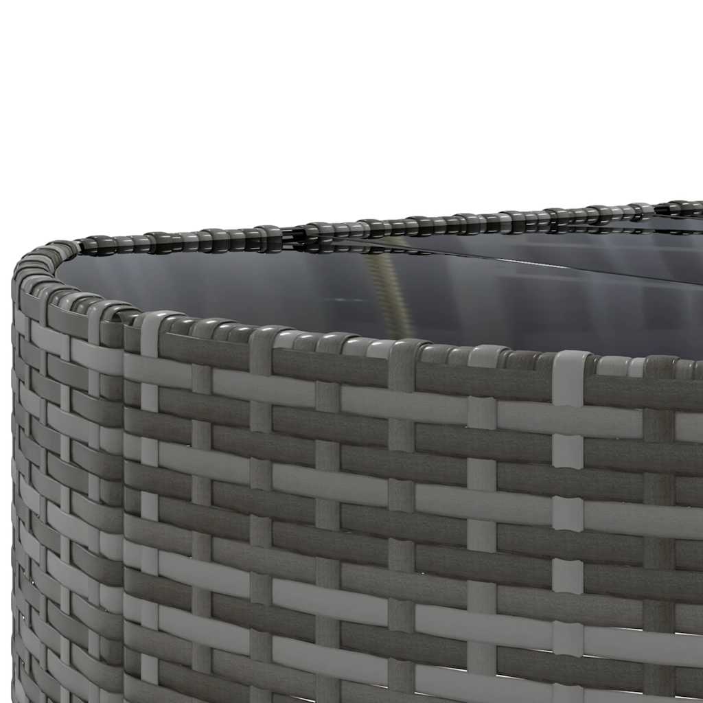 9 részes szürke polyrattan kerti ülőgarnitúra párnákkal 8