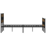 Füstös tölgy színű fém ágykeret matrac nélkül 150 x 200 cm 5