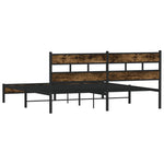 Füstös tölgy színű fém ágykeret matrac nélkül 200 x 200 cm 6