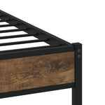 Füstös tölgy színű fém ágykeret matrac nélkül 200 x 200 cm 7