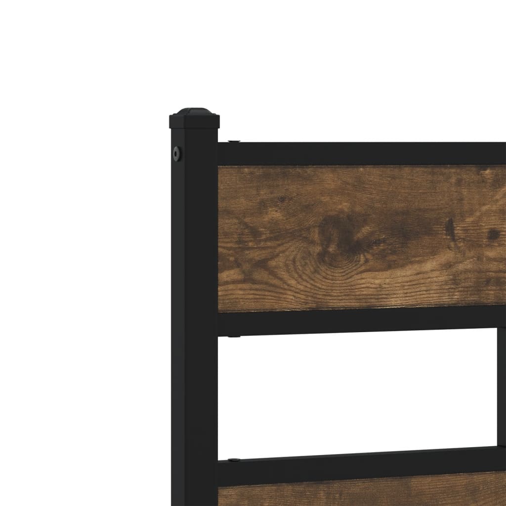 Füstös tölgy színű fém ágykeret matrac nélkül 200 x 200 cm 8