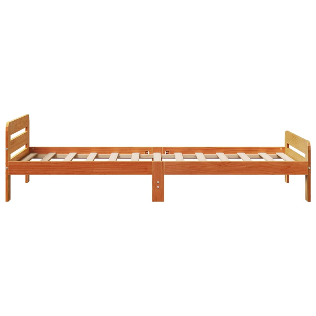 Viaszbarna tömör fenyőfa ágy matrac nélkül 75 x 190 cm 5