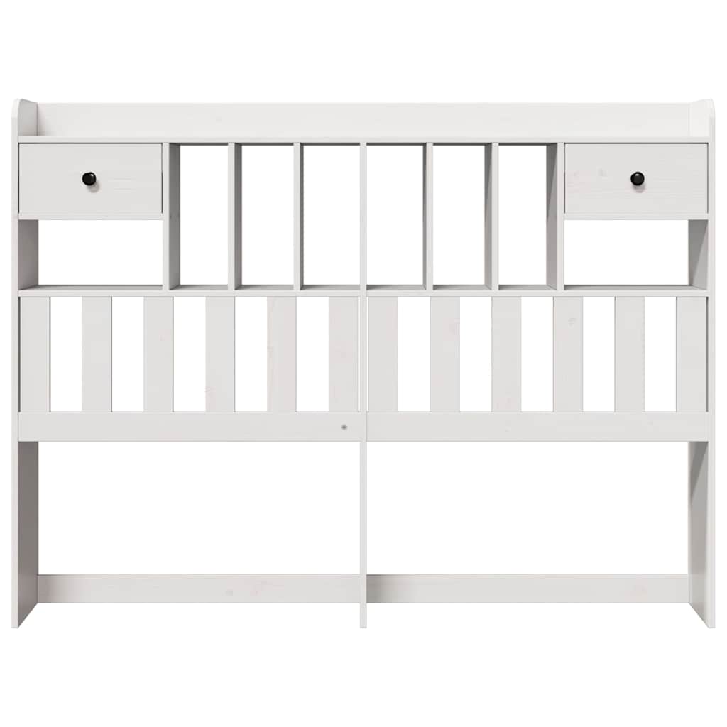Fehér tömör fenyőfa fejtámla tárolóval 150 cm 3