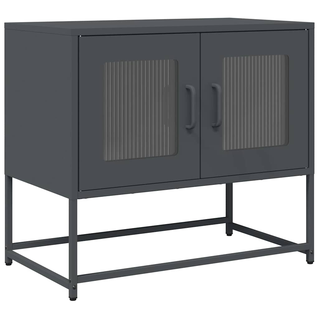 Antracitszürke hidegen hengerelt acél TV-szekrény 68x39x60,5 cm 2