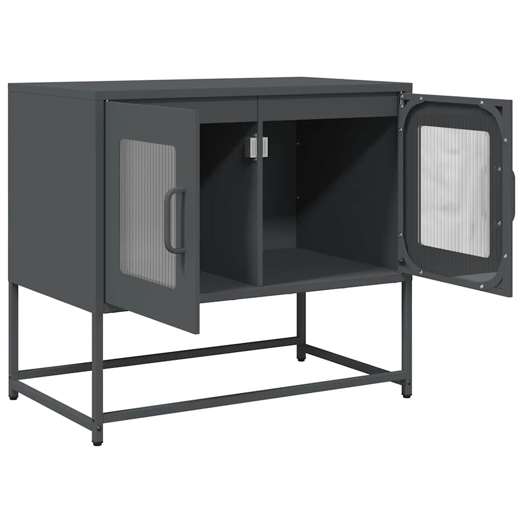Antracitszürke hidegen hengerelt acél TV-szekrény 68x39x60,5 cm 5