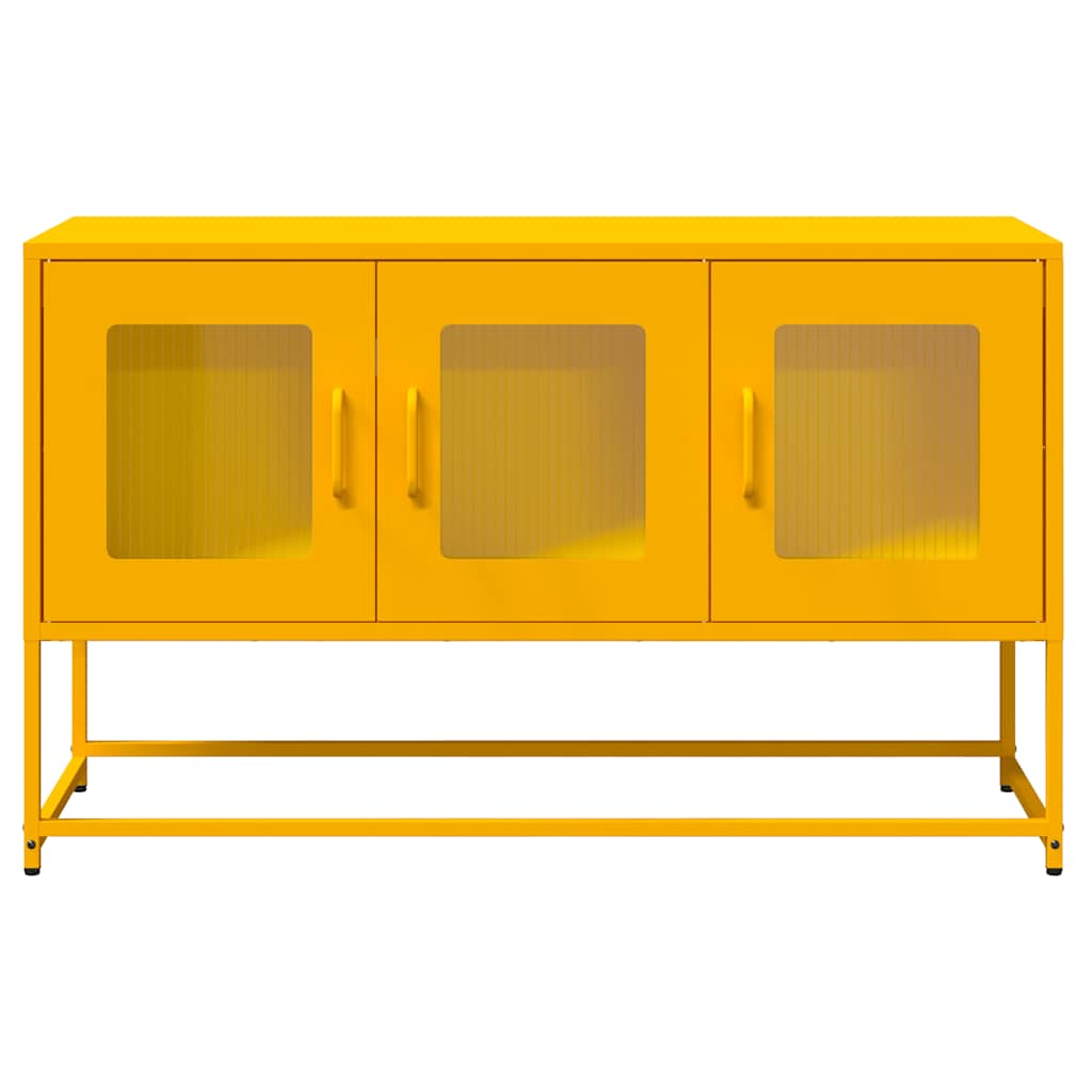 Mustársárga hidegen hengerelt acél TV-szekrény 100,5x39x60,5 cm 5
