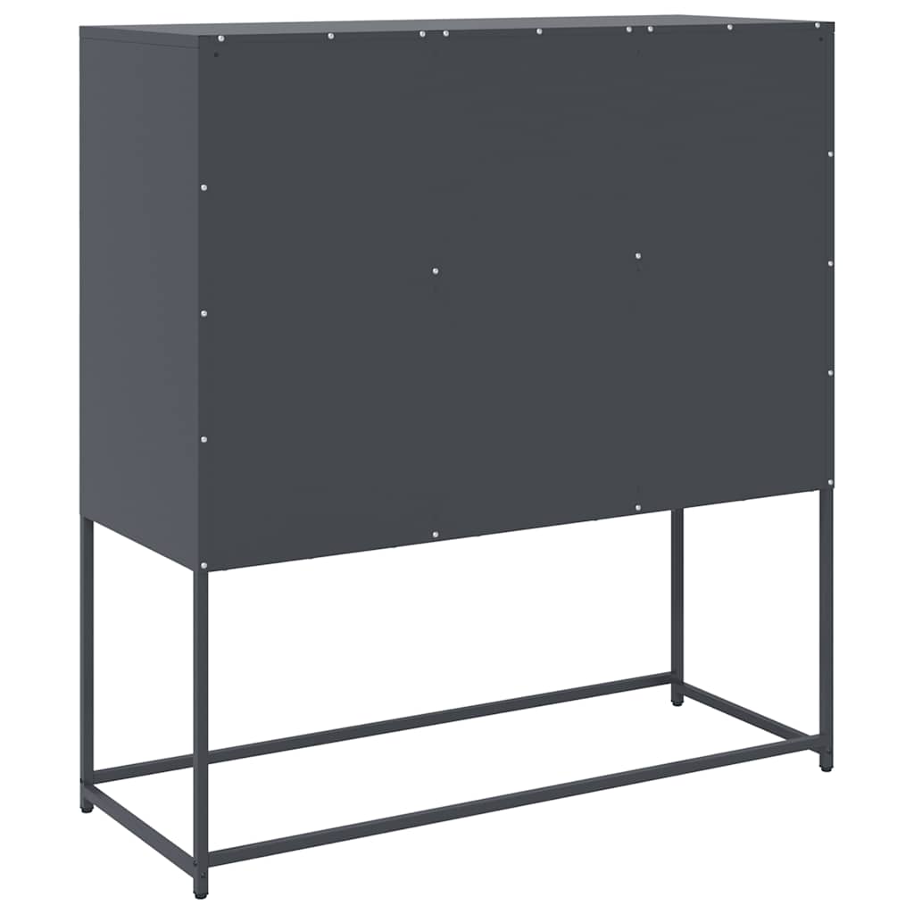 Antracit hidegen hengerelt acél tálalószekrény 100,5x39x107 cm 8
