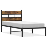 Füstös tölgy színű fém ágykeret matrac nélkül 80 x 200 cm 2