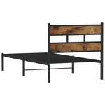 Füstös tölgy színű fém ágykeret matrac nélkül 80 x 200 cm 6