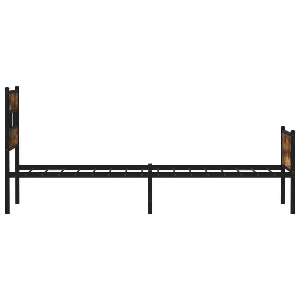 Füstös tölgy színű szerelt fa ágykeret matrac nélkül 75x190 cm 5