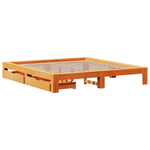 Viaszbarna tömör fenyőfa ágy matrac nélkül 200 x 200 cm 3