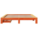 Viaszbarna tömör fenyőfa ágy matrac nélkül 200 x 200 cm 4