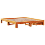 Viaszbarna tömör fenyőfa ágy matrac nélkül 200 x 200 cm 8