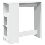 Fehér szerelt fa tárolórekeszes bárasztal 101 x 40 x 103,5 cm 2