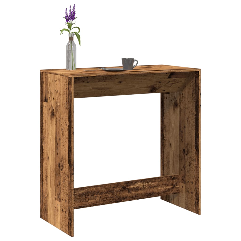 Antik fa színű szerelt fa bárasztal 102 x 50 x 103,5 cm