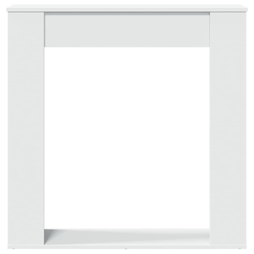 Fehér szerelt fa kandallóburkolat 100 x 20 x 100 cm 4