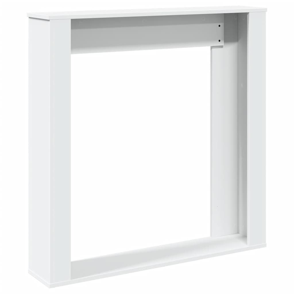 Fehér szerelt fa kandallóburkolat 100 x 20 x 100 cm 6
