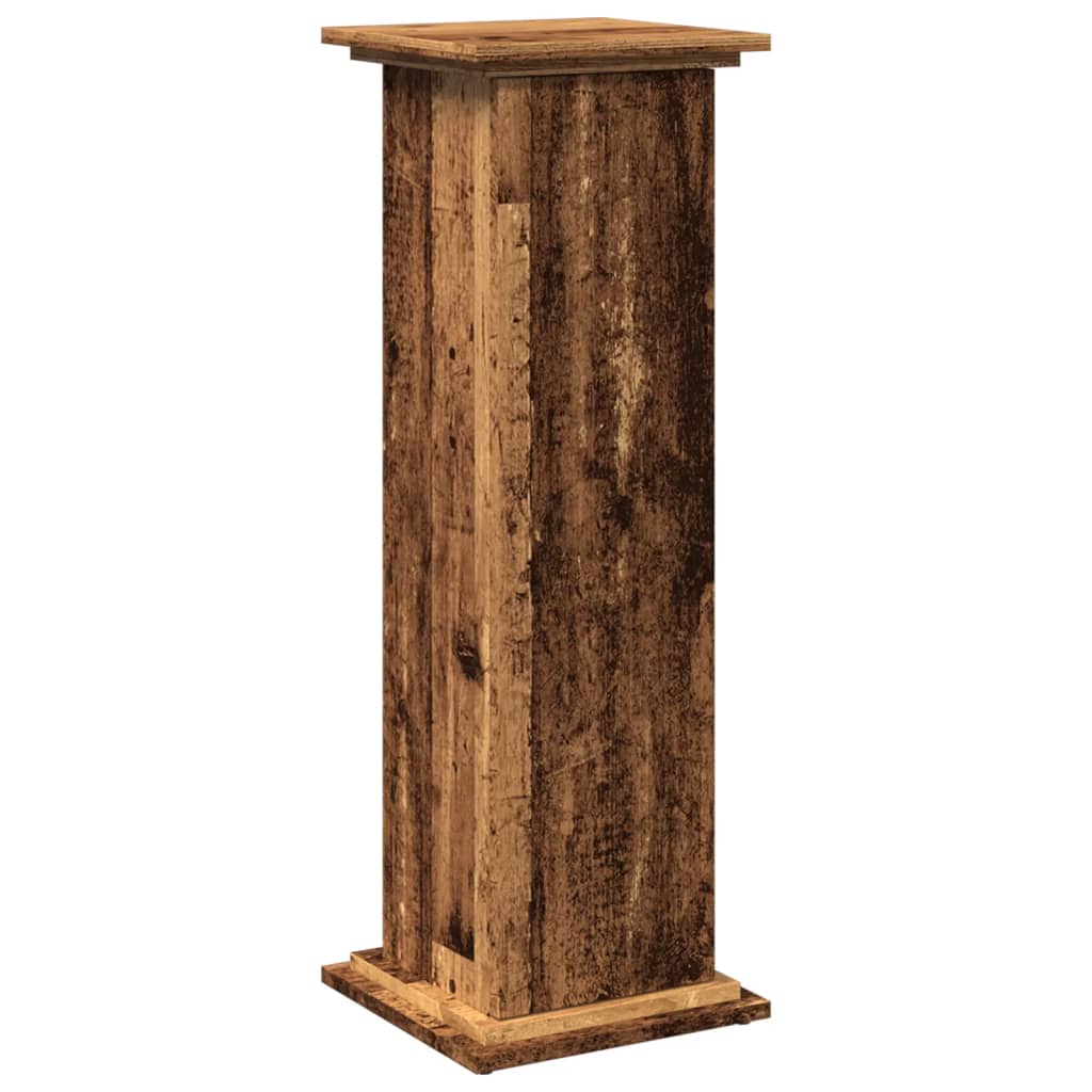 Antik fa színű szerelt fa bemutatóállvány tárolóval 31x30x90 cm 2