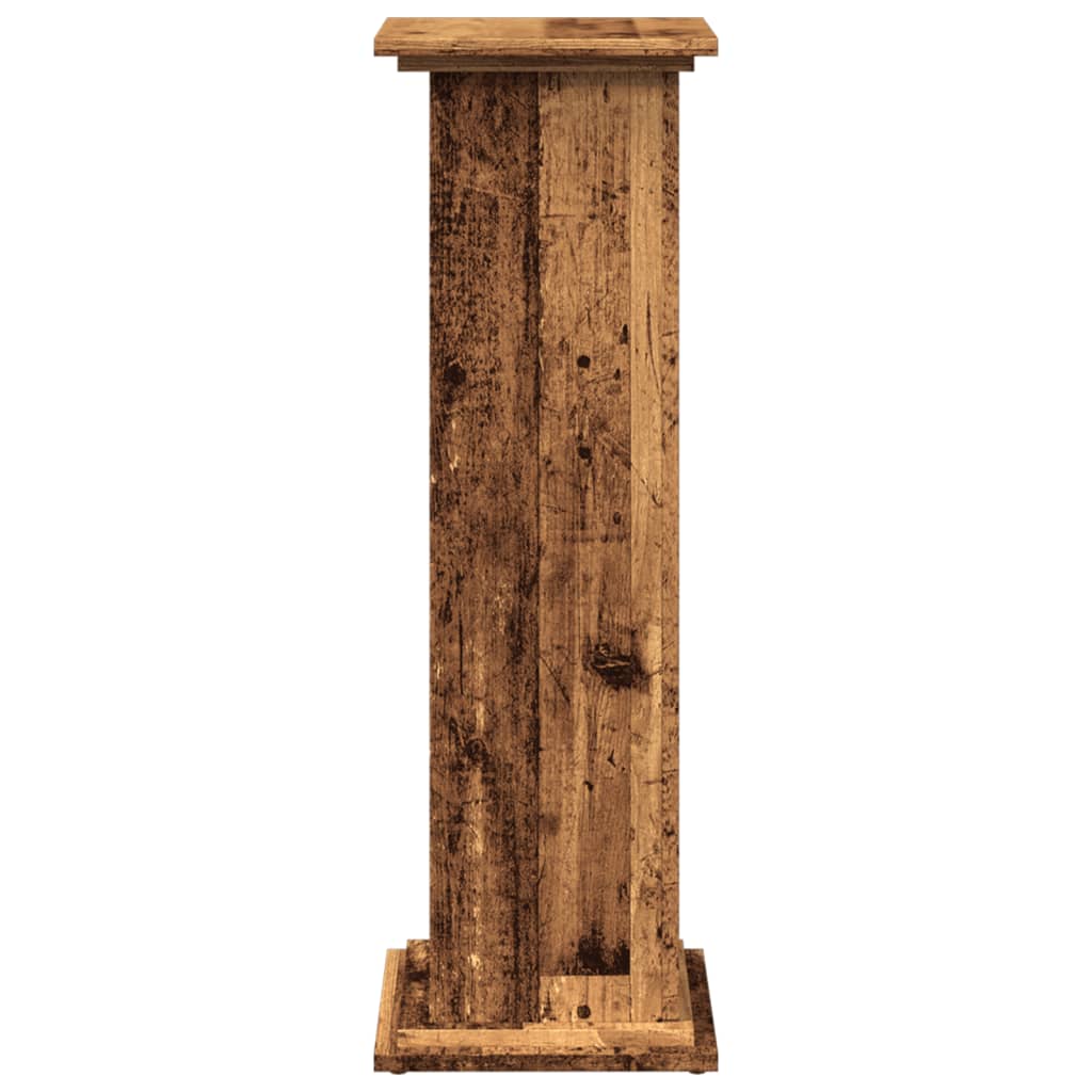 Antik fa színű szerelt fa bemutatóállvány tárolóval 31x30x90 cm 6