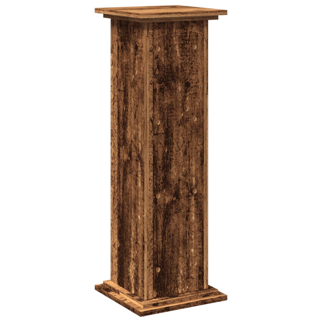 Antik fa színű szerelt fa bemutatóállvány tárolóval 31x30x90 cm 5