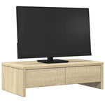 Sonoma tölgy szerelt fa monitorállvány fiókokkal 50x27x15 cm 3