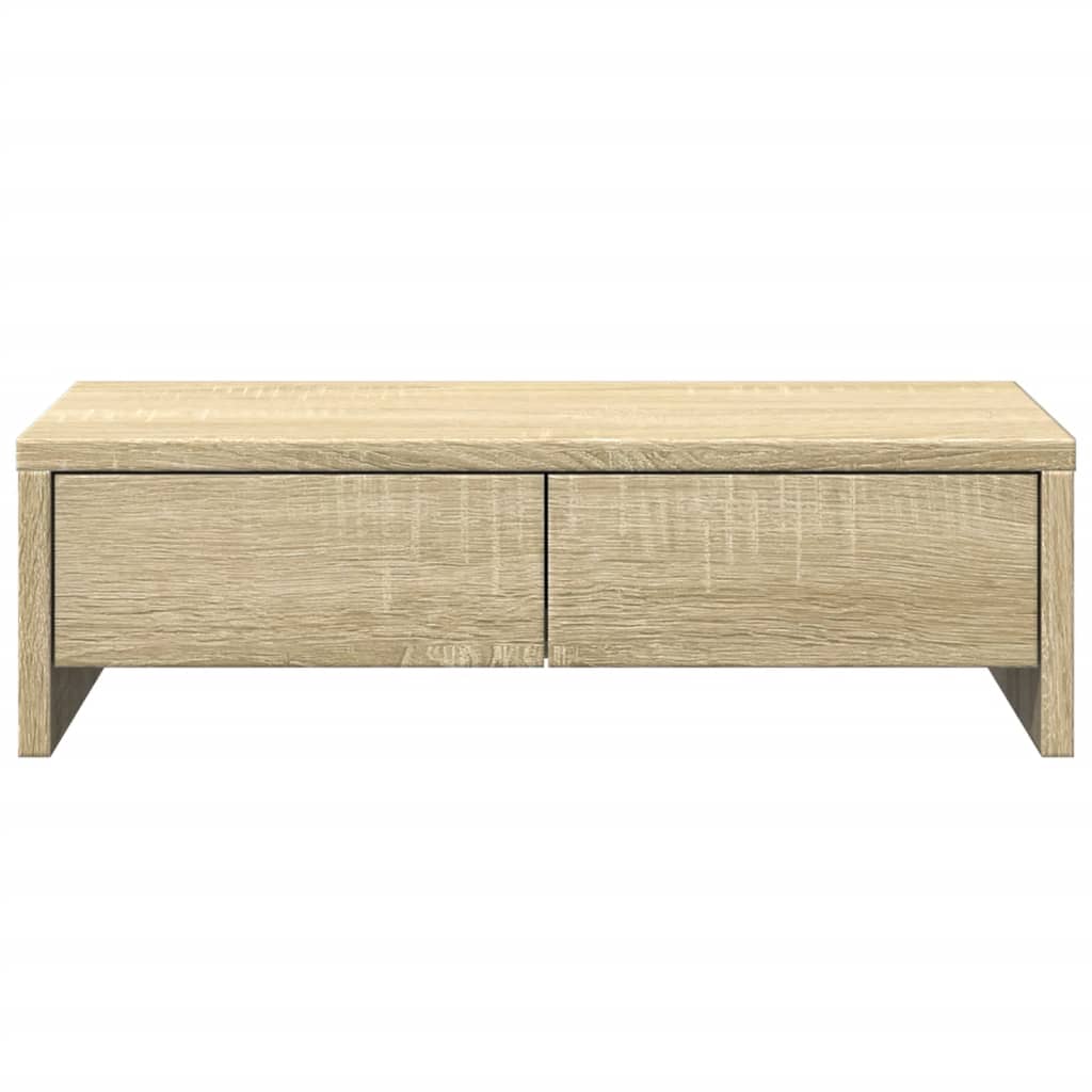 Sonoma tölgy szerelt fa monitorállvány fiókokkal 50x27x15 cm 4