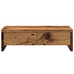 Antik fa színű szerelt fa monitorállvány fiókokkal 50x27x15 cm 4