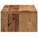 Antik fa színű szerelt fa monitorállvány fiókokkal 50x27x15 cm 6