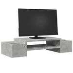 Betonszürke szerelt fa monitorállvány tárolóval 70 x 27 x 15 cm 3