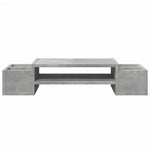 Betonszürke szerelt fa monitorállvány tárolóval 70 x 27 x 15 cm 4
