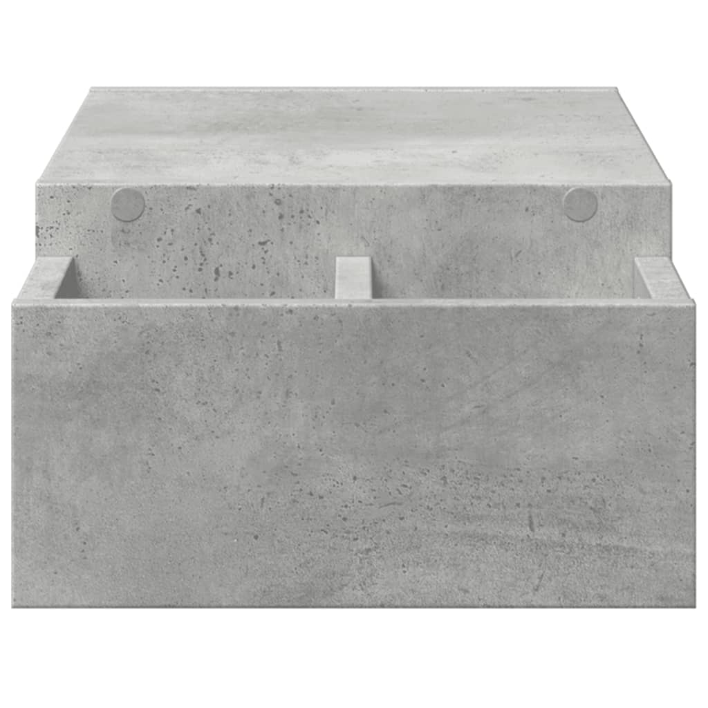 Betonszürke szerelt fa monitorállvány tárolóval 70 x 27 x 15 cm 5