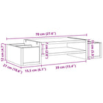 Betonszürke szerelt fa monitorállvány tárolóval 70 x 27 x 15 cm 9