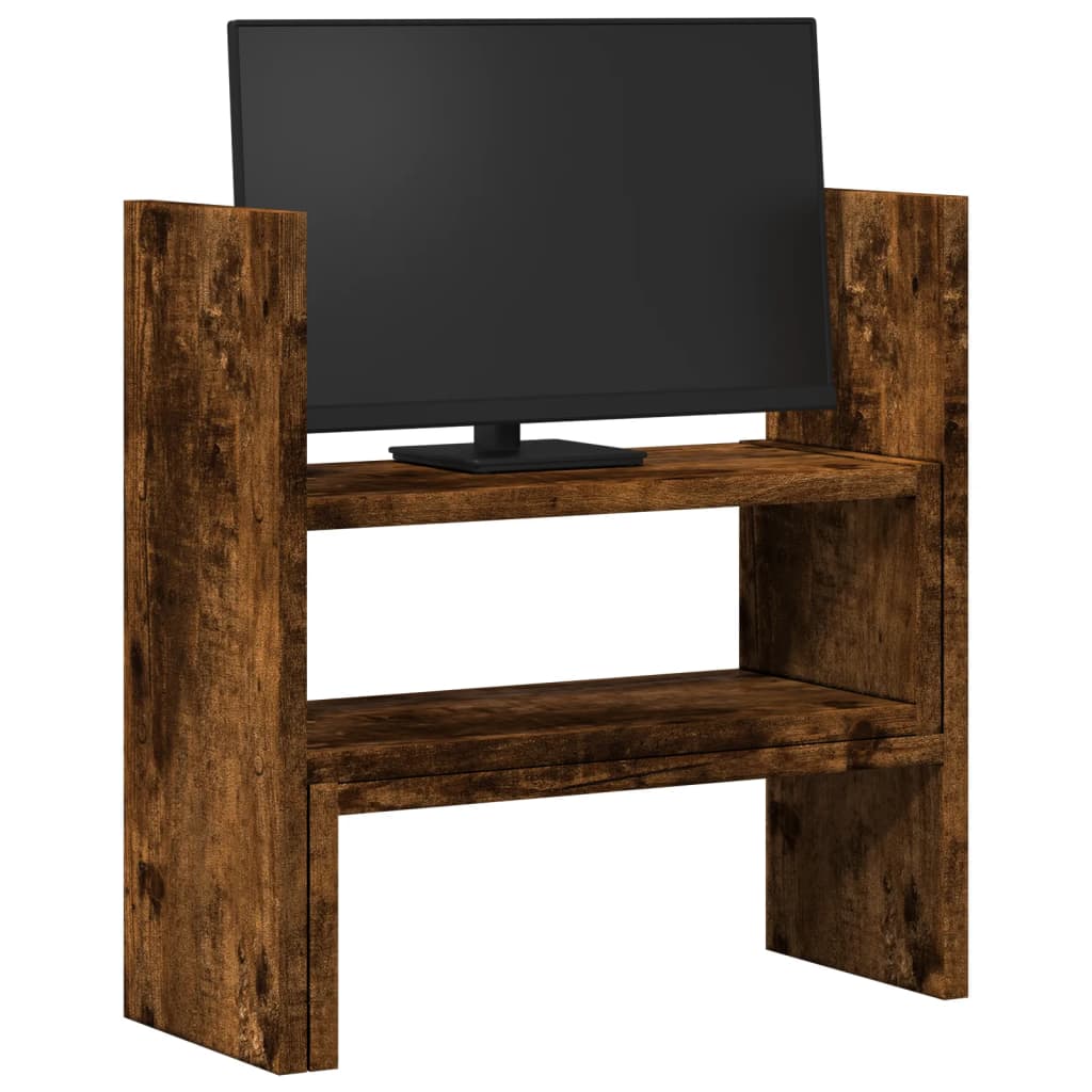 Füstös tölgy szerelt fa állítható asztali szervező 40x17x41 cm 3