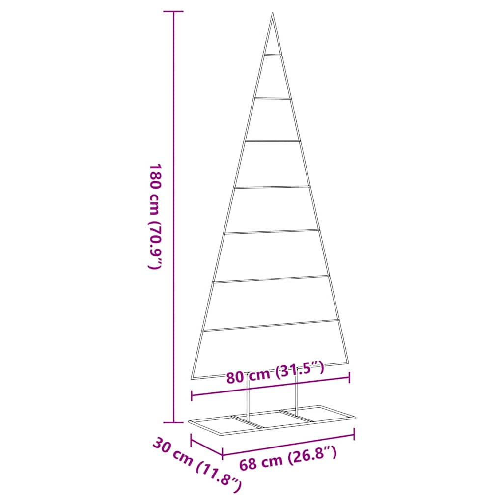 Fekete fém karácsonyfa dekorációhoz 180 cm 7