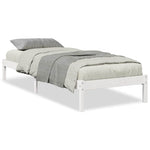 Fehér tömör fenyő extra hosszú ágykeret matrac nélkül 80x210 cm 2