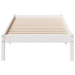 Fehér tömör fenyő extra hosszú ágykeret matrac nélkül 80x210 cm 4