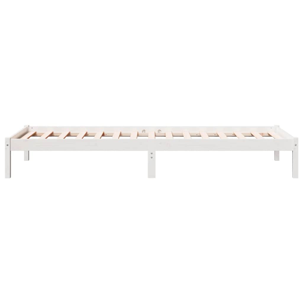 Fehér tömör fenyő extra hosszú ágykeret matrac nélkül 80x210 cm 5