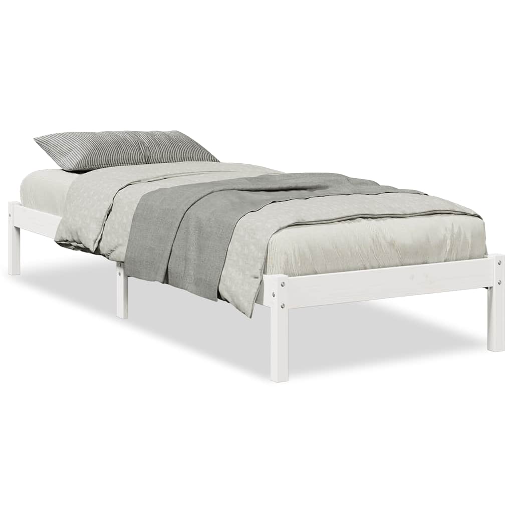 Fehér tömör fenyő extra hosszú ágykeret matrac nélkül 90x210 cm 2