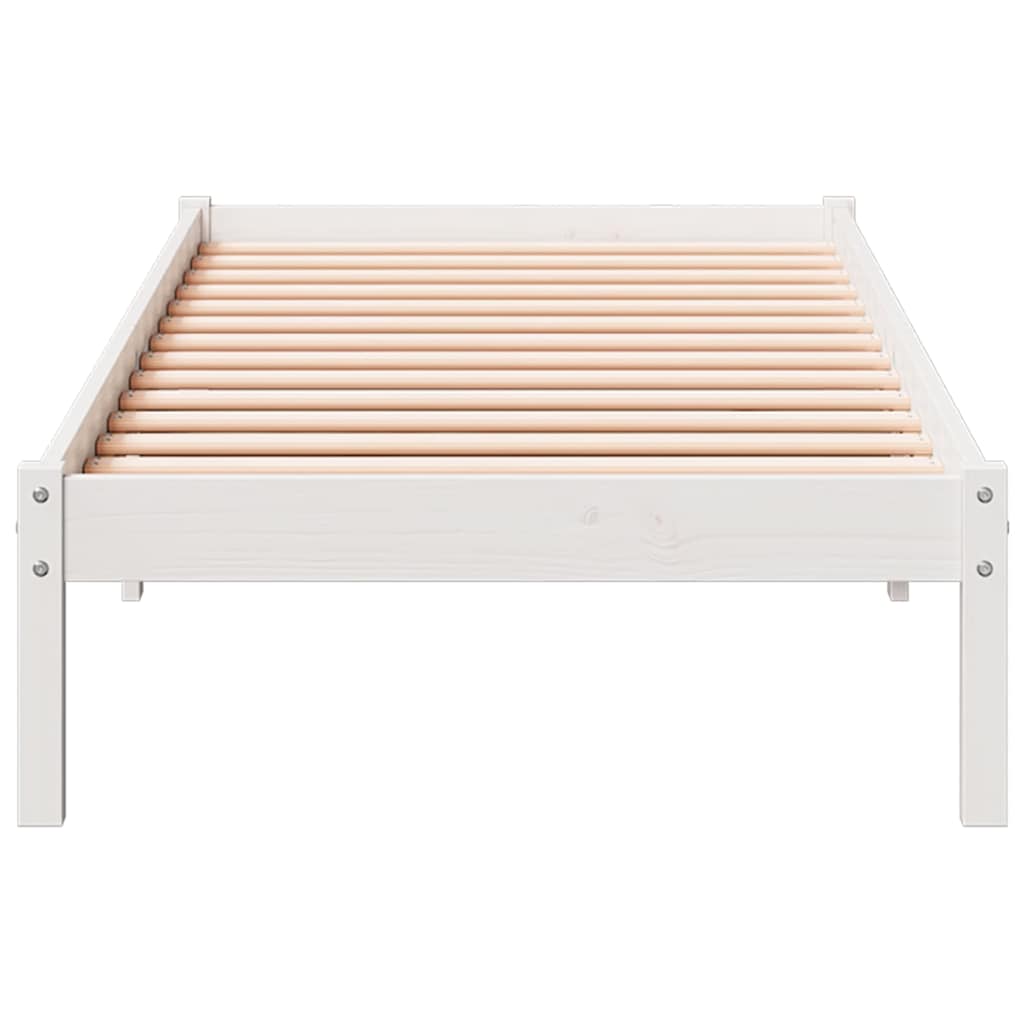 Fehér tömör fenyő extra hosszú ágykeret matrac nélkül 90x210 cm 4