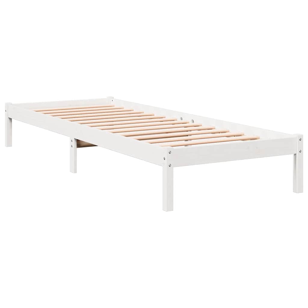 Fehér tömör fenyő extra hosszú ágykeret matrac nélkül 90x220 cm 3