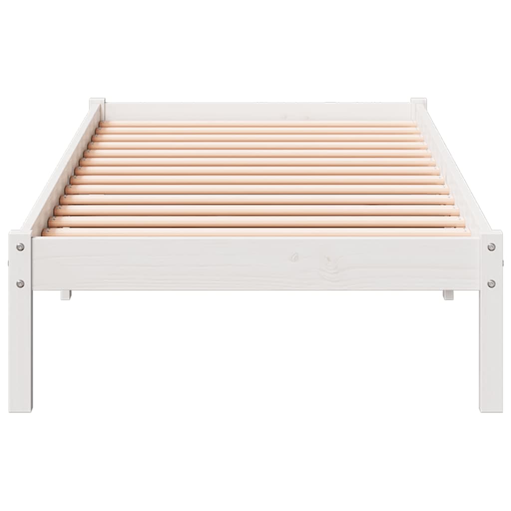 Fehér tömör fenyő extra hosszú ágykeret matrac nélkül 90x220 cm 4