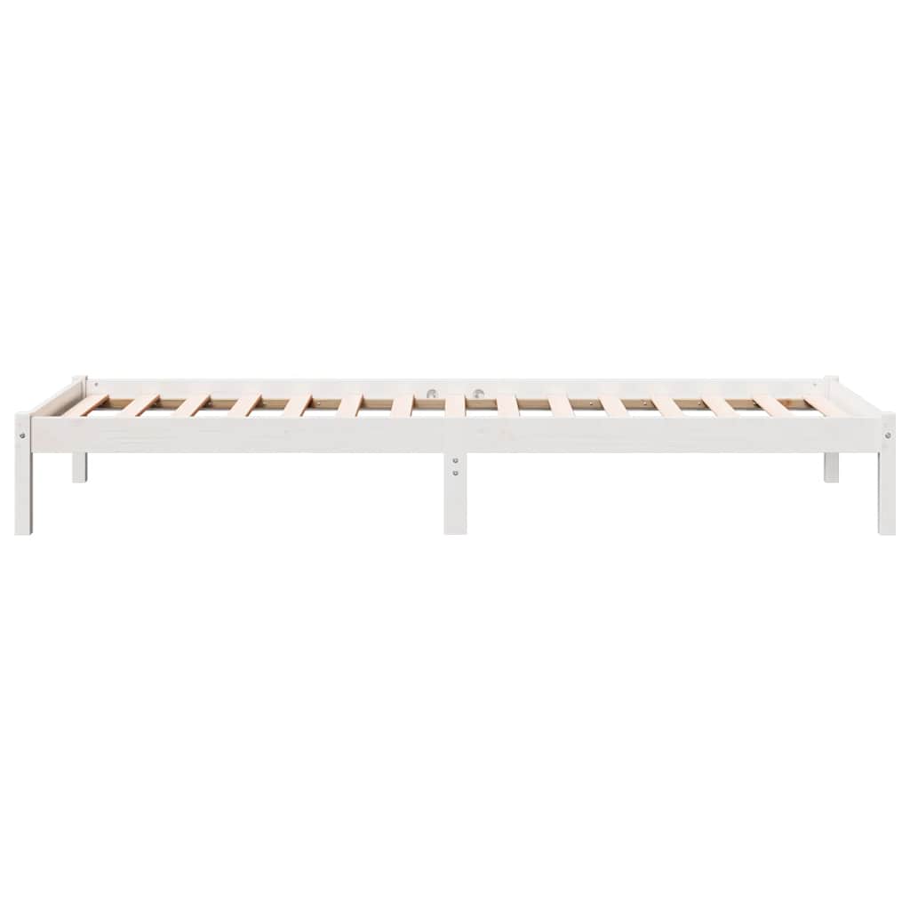 Fehér tömör fenyő extra hosszú ágykeret matrac nélkül 90x220 cm 5