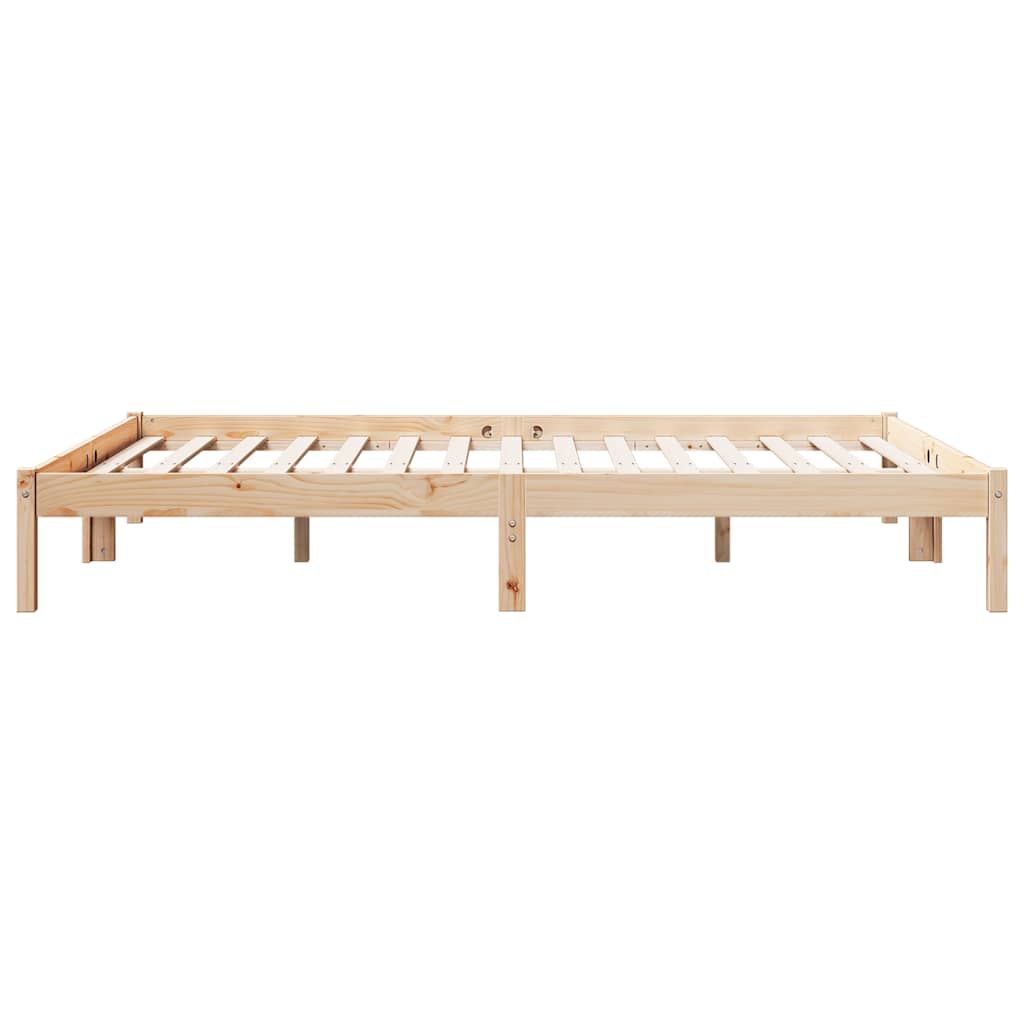 Tömör fenyőfa extra hosszú ágykeret matrac nélkül 140 x 220 cm 5