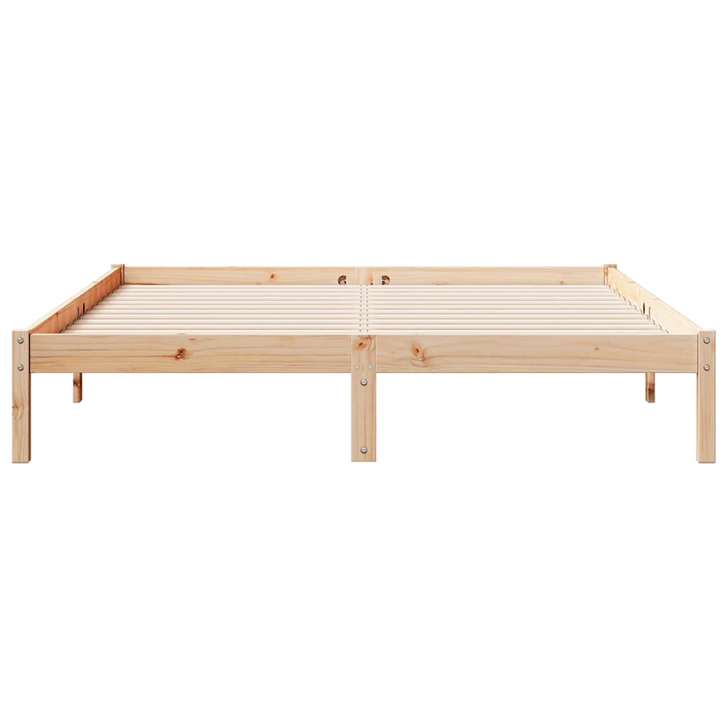 Tömör fenyőfa extra hosszú ágykeret matrac nélkül 160 x 220 cm 4