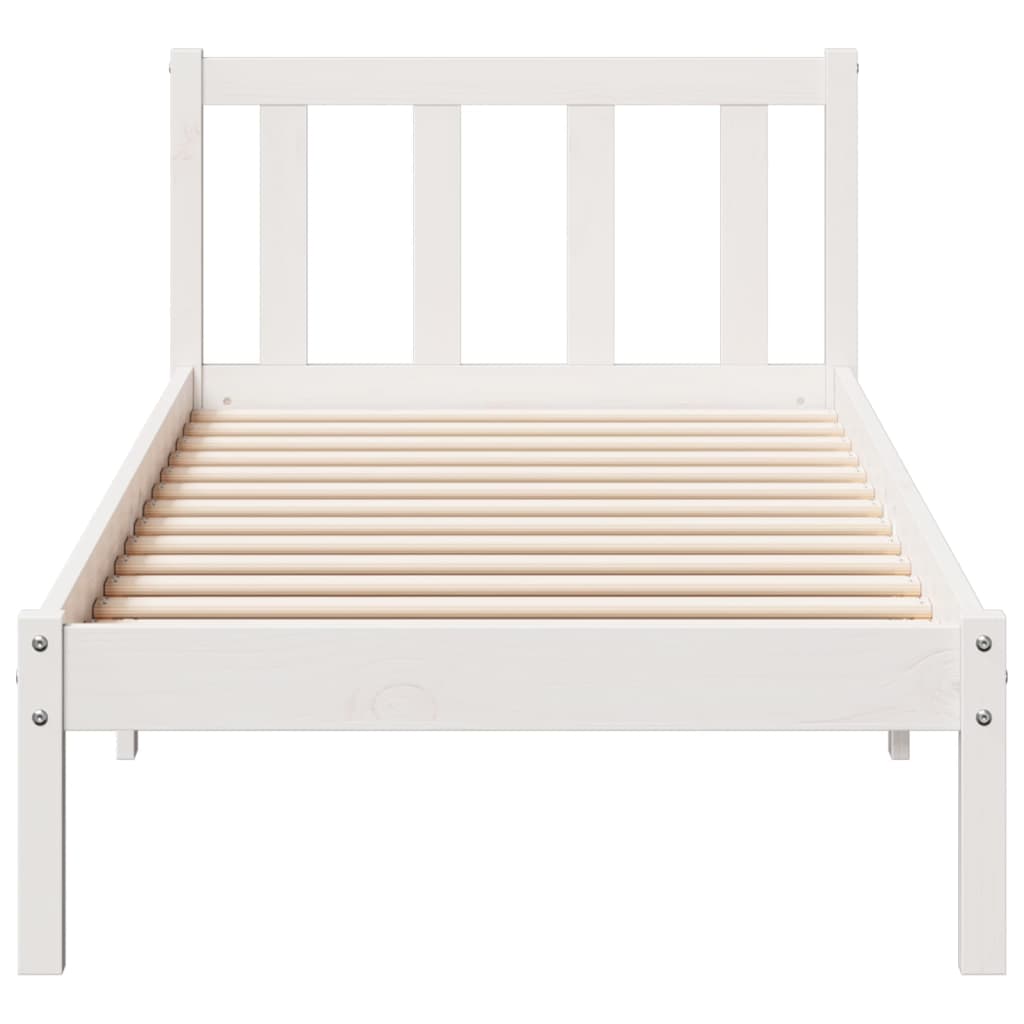 Fehér tömör fenyő extra hosszú ágykeret matrac nélkül 80x210 cm 4