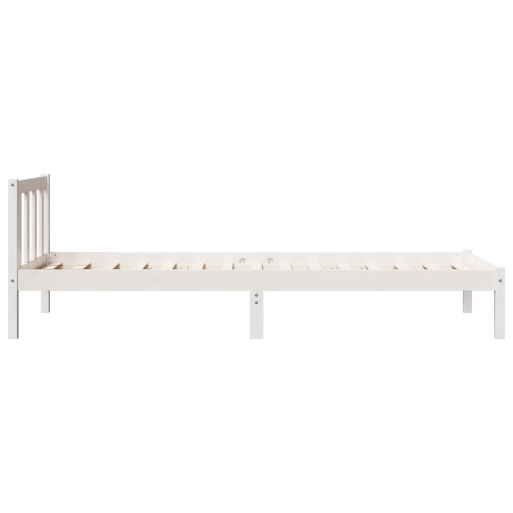 Fehér tömör fenyő extra hosszú ágykeret matrac nélkül 80x210 cm 6