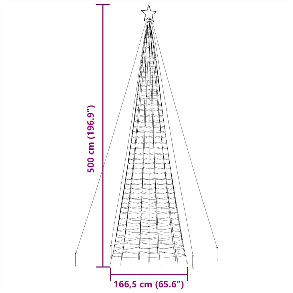 Kék LED karácsonyfa tüskékkel 1534 LED 500 cm 13