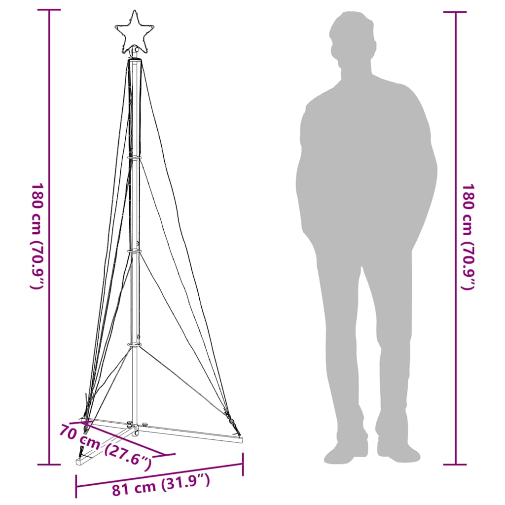 Hideg fehér LED karácsonyfa 363 LED 182 cm 12