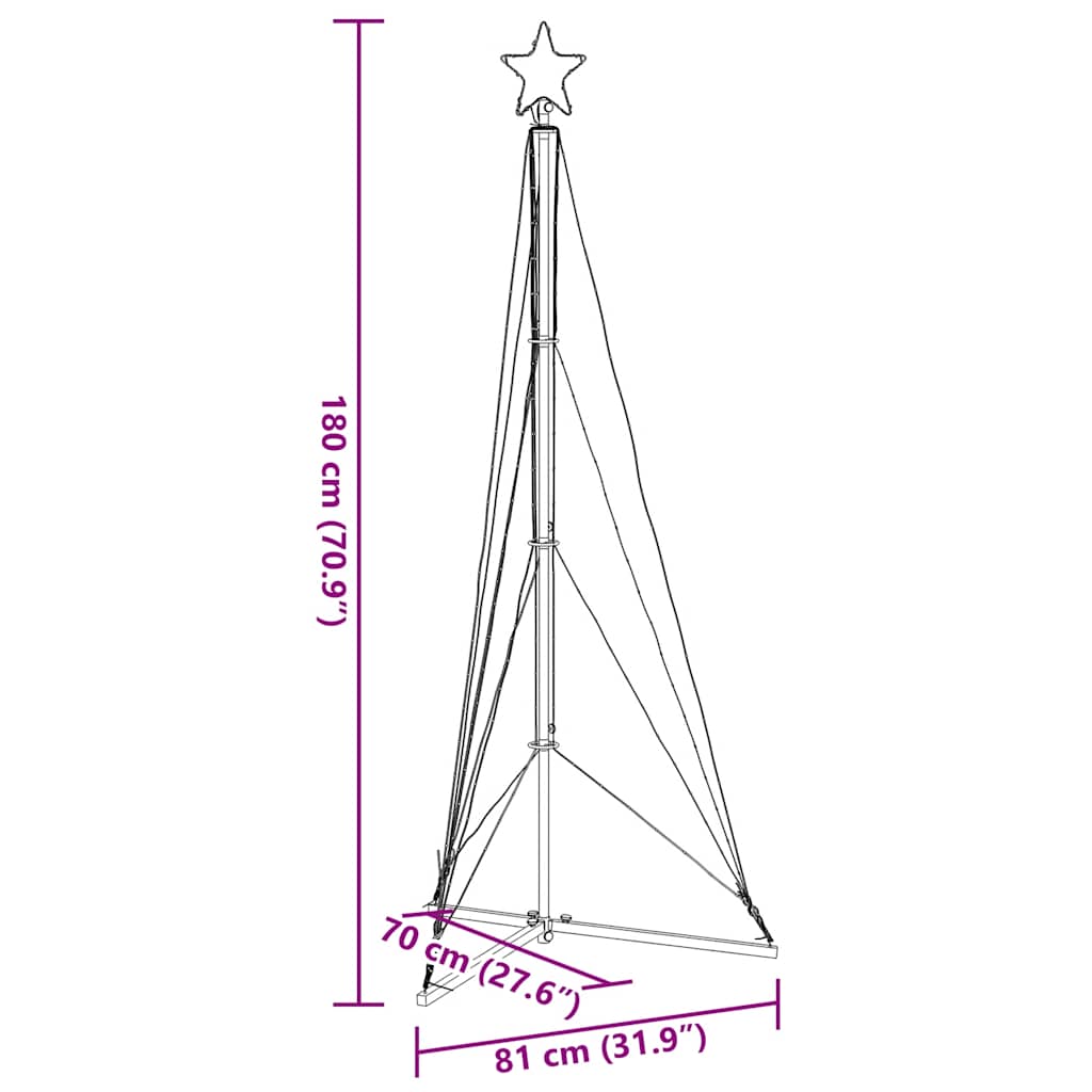 Hideg fehér LED karácsonyfa 363 LED 182 cm 11